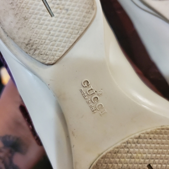 Gucci Guccissima Leather Velcro Sneakers Burgundy EU 35 Made in Italy Margaux - Picture 10 of 13